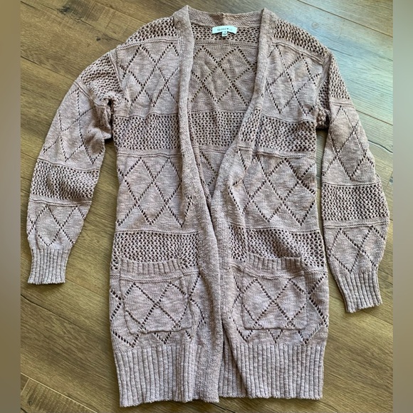 Hooked Up Open-Front Long Cardigan - Picture 2 of 9